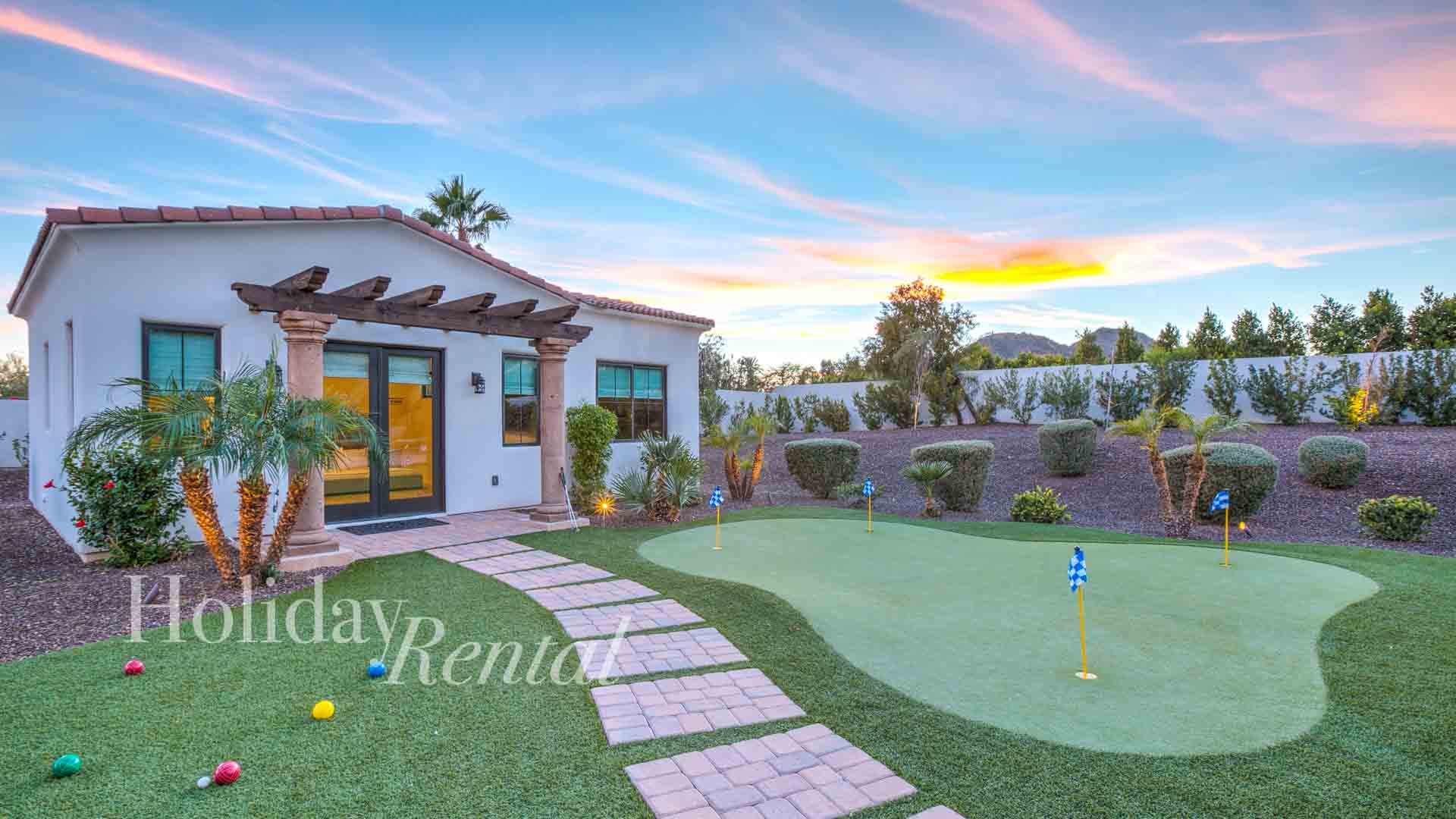 luxury vacation rental casita and putting green