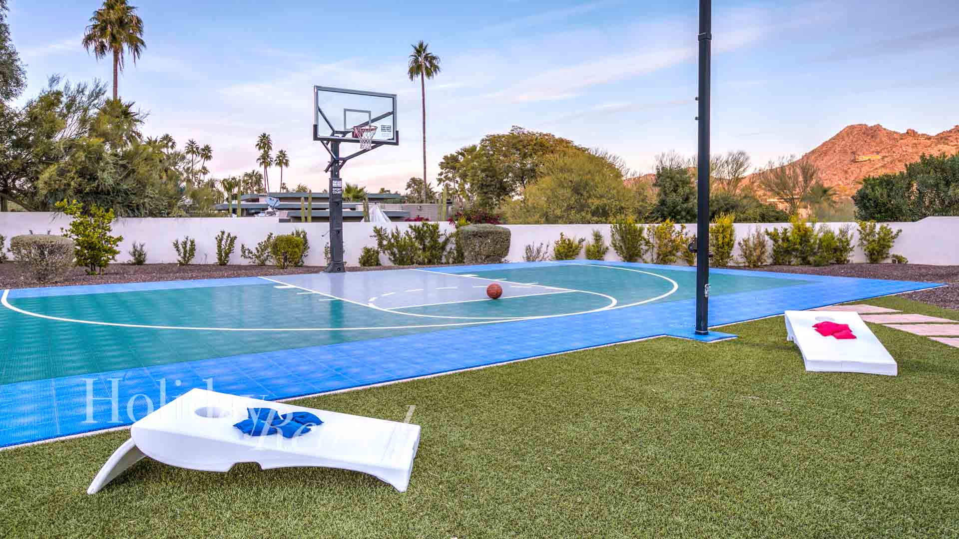 scottsdale vacation rental basketball court with mountain views