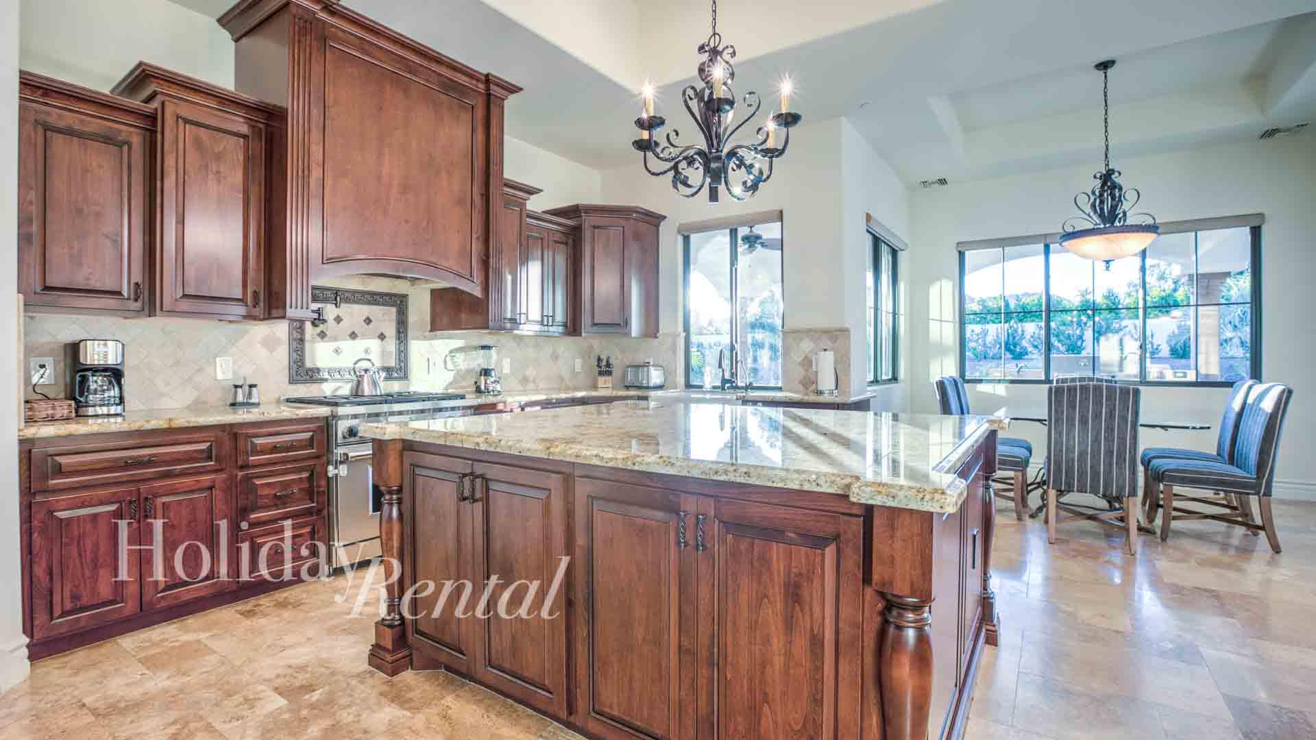 luxury vacation home kitchen and dining