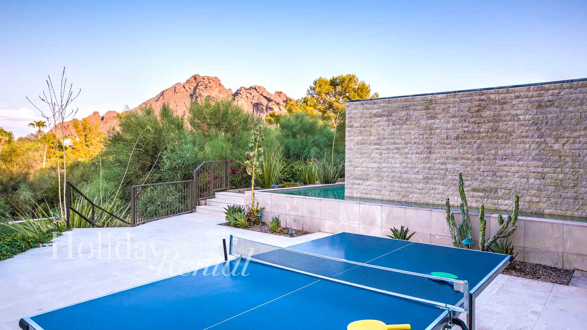 vacation rental ping pong with mountain views