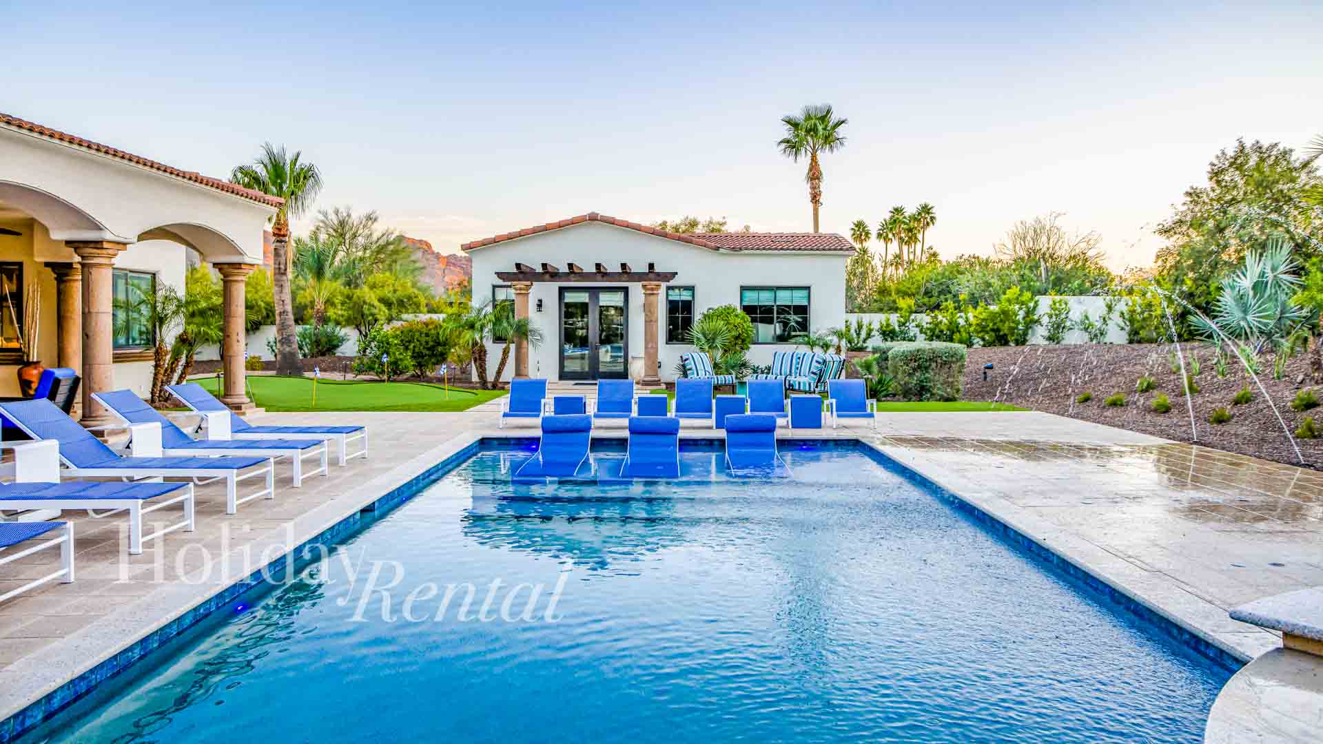 vacation home pool and casita