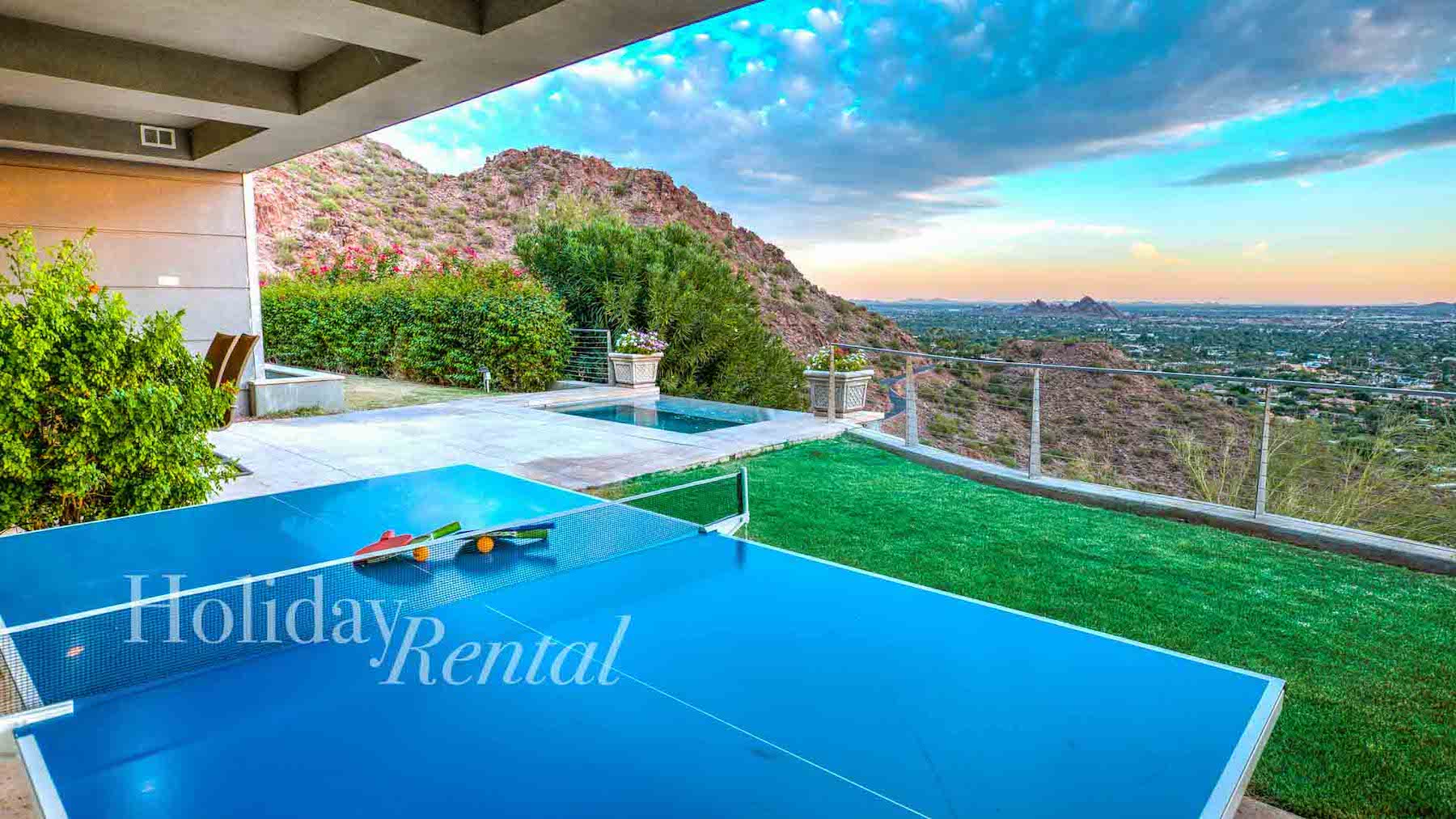 vacation rental with ping pong and mountain views