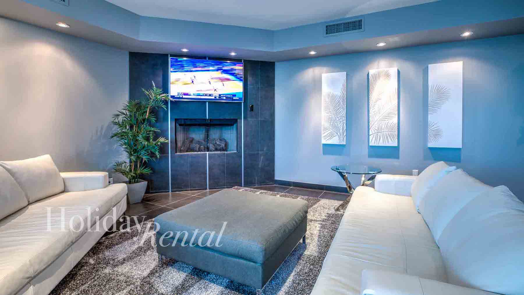 luxury vacation rental living room with tv