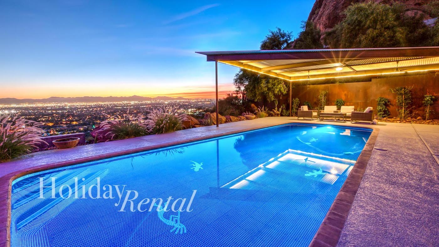 vacation rental pool with city views