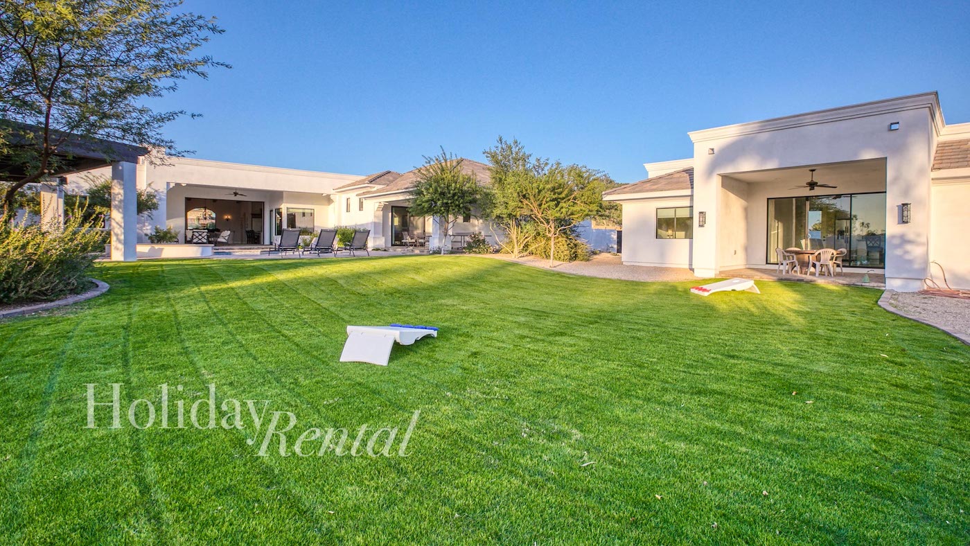 vacation rental with grass area