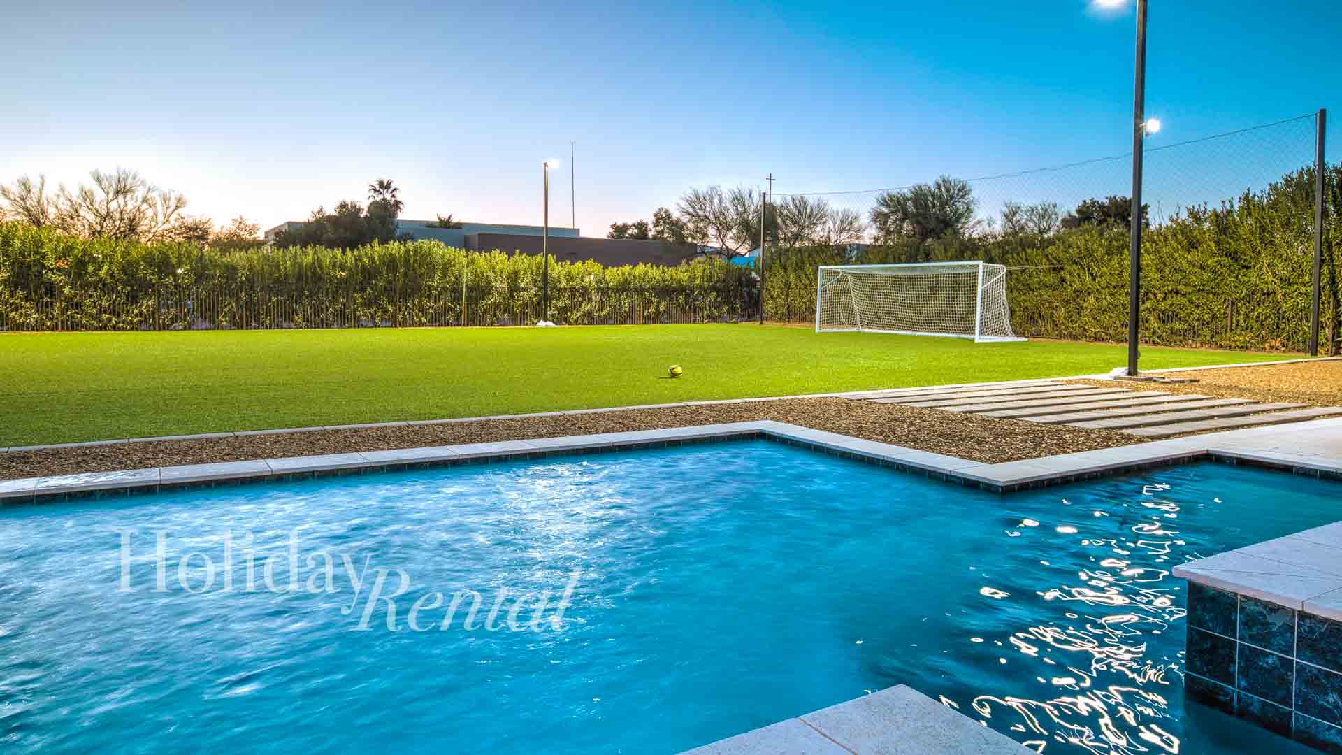 luxury vacation rental soccer field