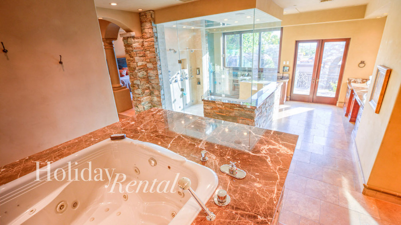 luxury vacation rental stunning shower and tub