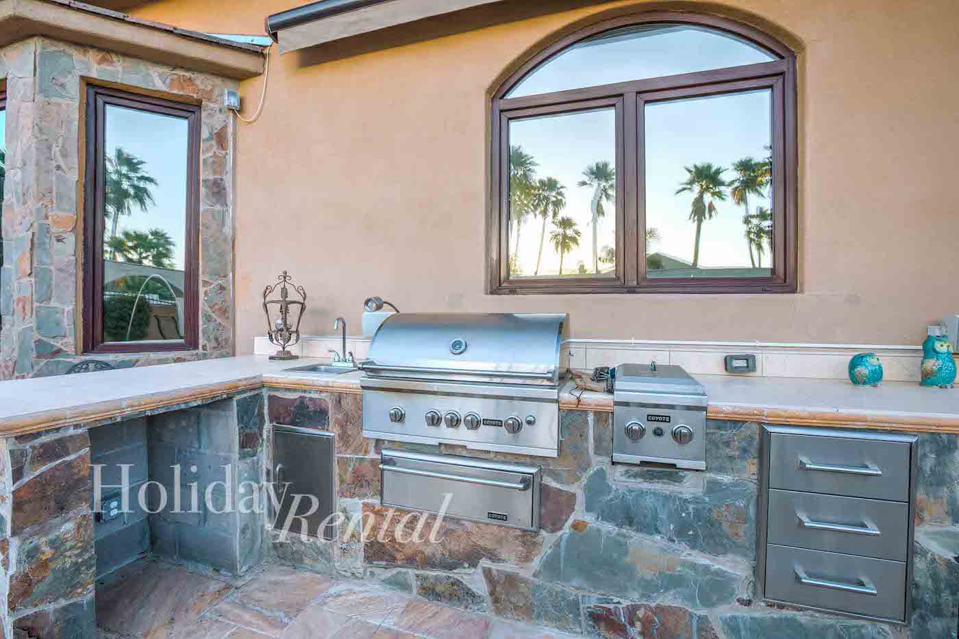 outdoor grilling area vacation rental
