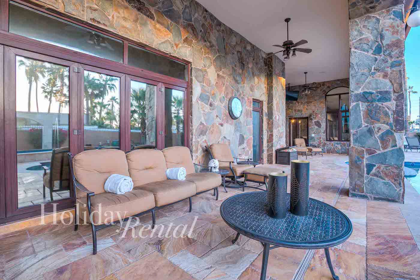 vacation rental patio with plenty of seating areas